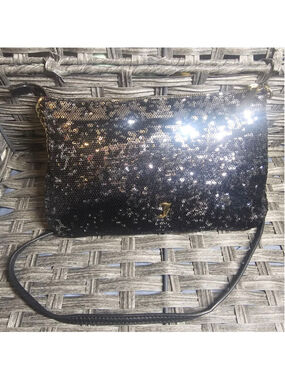 Juicy Couture Black & Gold Sequin Crossbody Bag